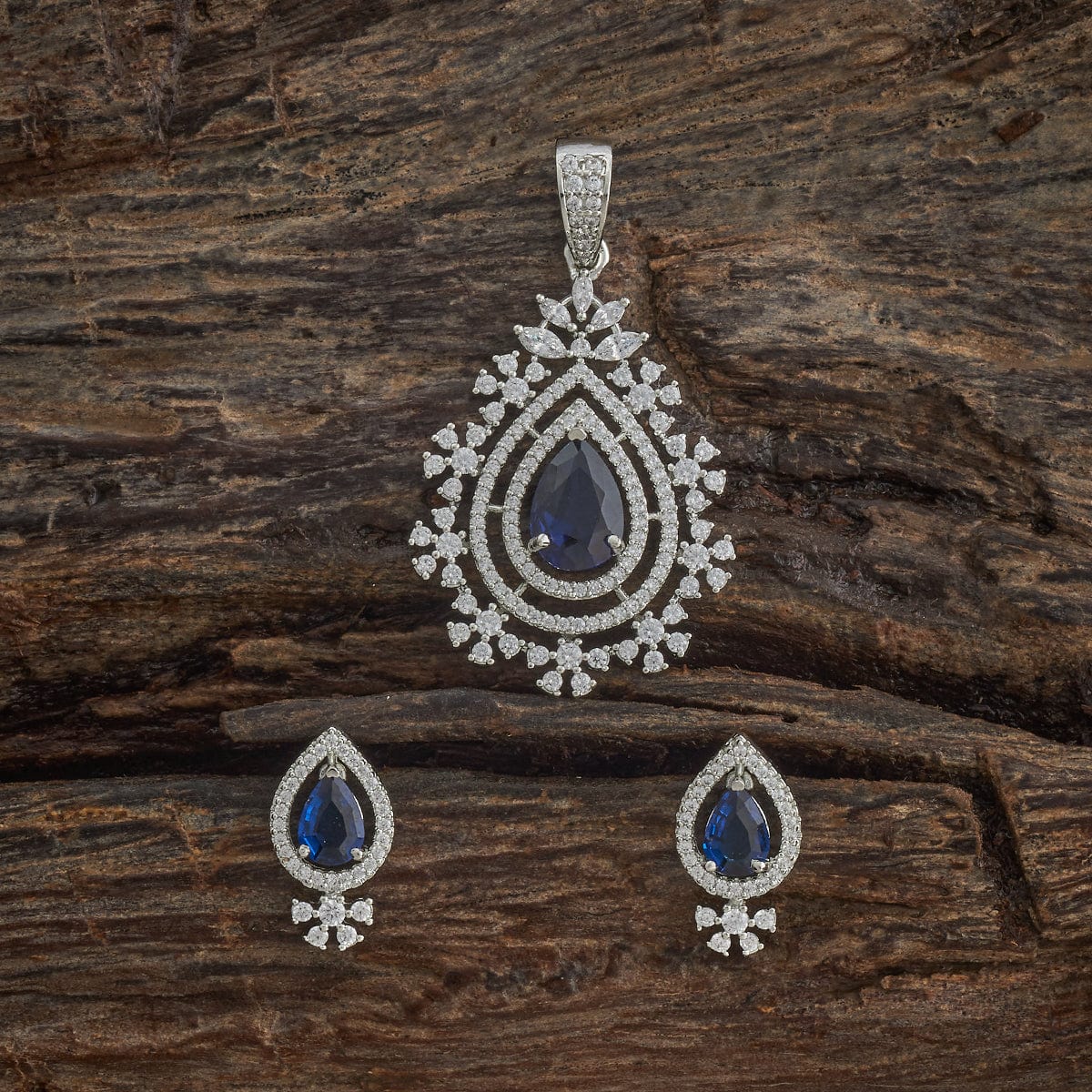 Zircon Pendant Set Zircon Pendant Earring 182054