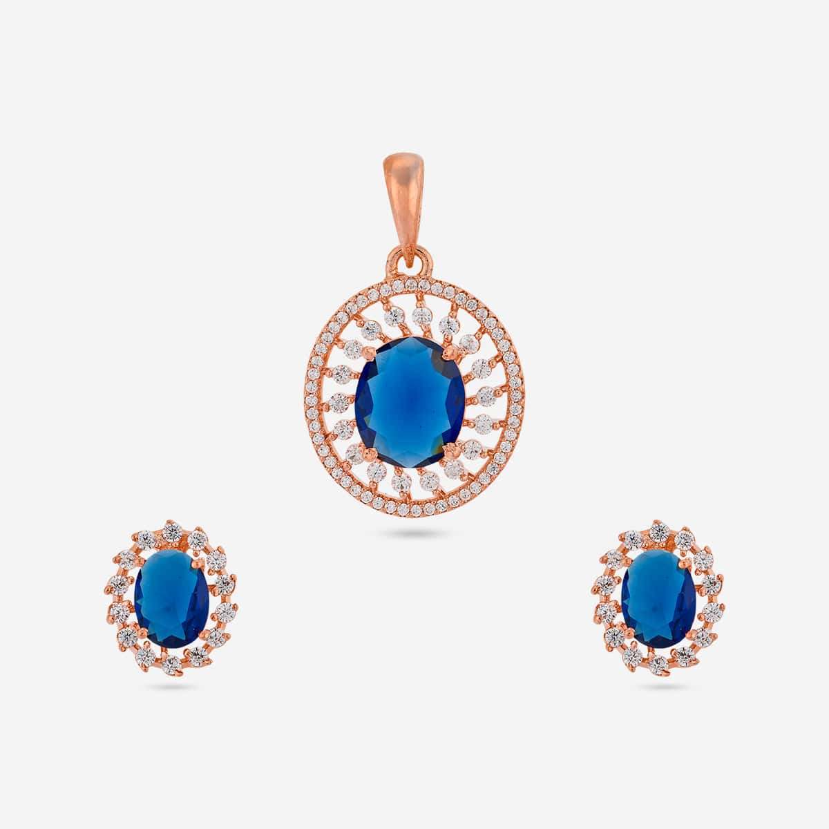 Zircon Pendant Set Zircon Pendant Earring 182055