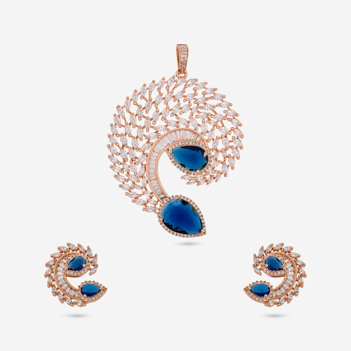 Zircon Pendant Set Zircon Pendant Earring 197805