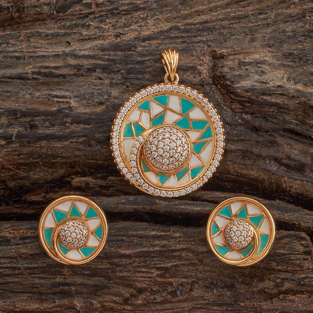 Zircon Pendant Set Zircon Pendant Earring 182631