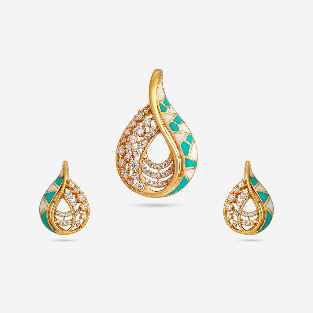 Zircon Pendant Set Zircon Pendant Earring 182633