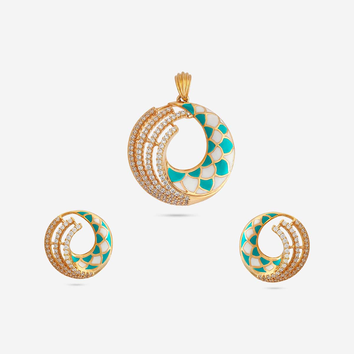 Zircon Pendant Set Zircon Pendant Earring 184737