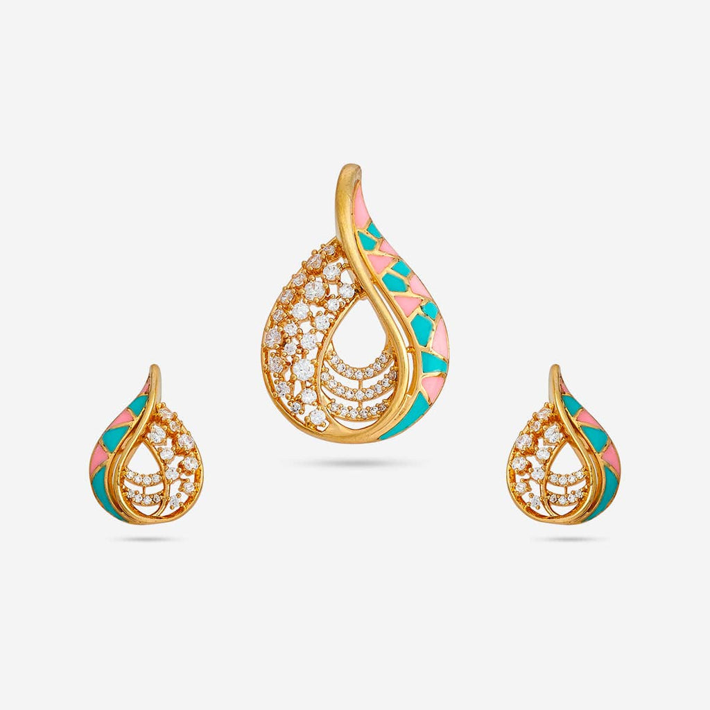 Zircon Pendant Set Zircon Pendant Earring 182633