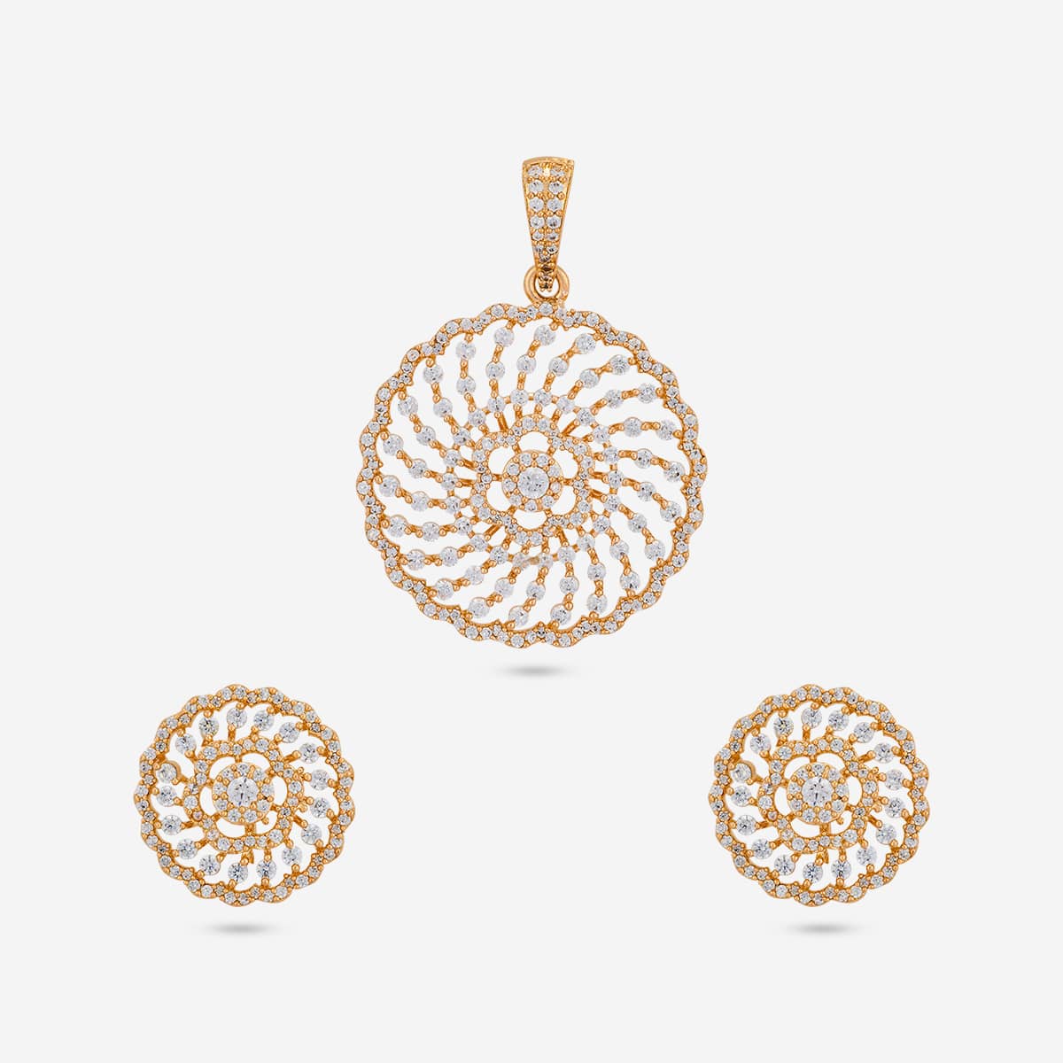 Zircon Pendant Set Zircon Pendant Earring 188889