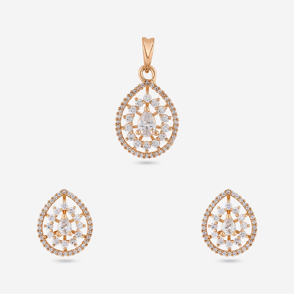 Zircon Pendant Set Zircon Pendant Earring 198837