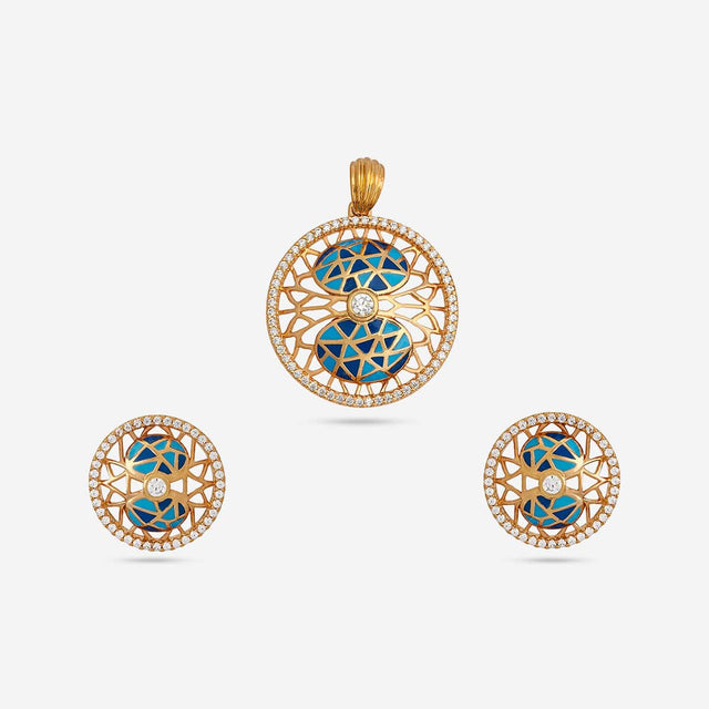 Zircon Pendant Set Zircon Pendant Earring 184730