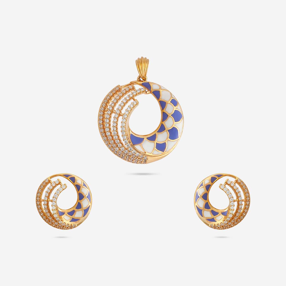 Zircon Pendant Set Zircon Pendant Earring 184737