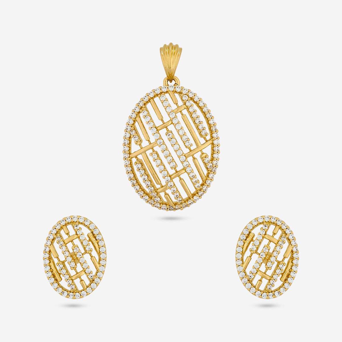 Zircon Pendant Set Zircon Pendant Earring 191784