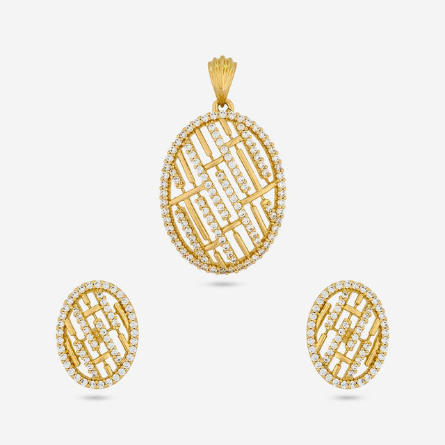 Zircon Pendant Set Zircon Pendant Earring 191784
