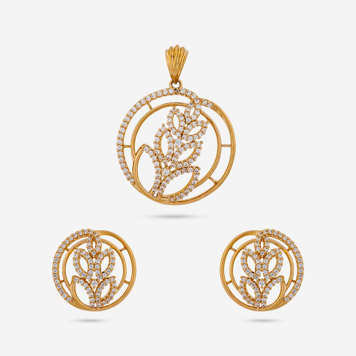 Zircon Pendant Set Zircon Pendant Earring 196781