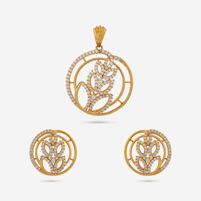 Zircon Pendant Set Zircon Pendant Earring 196781