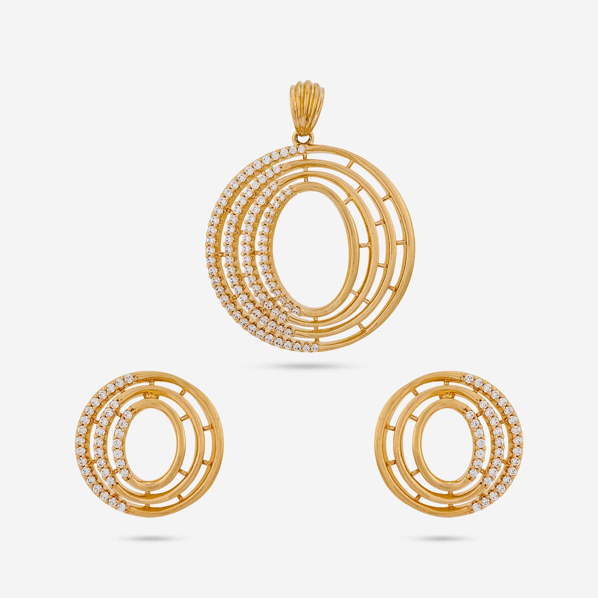 Zircon Pendant Set Zircon Pendant Earring 196782