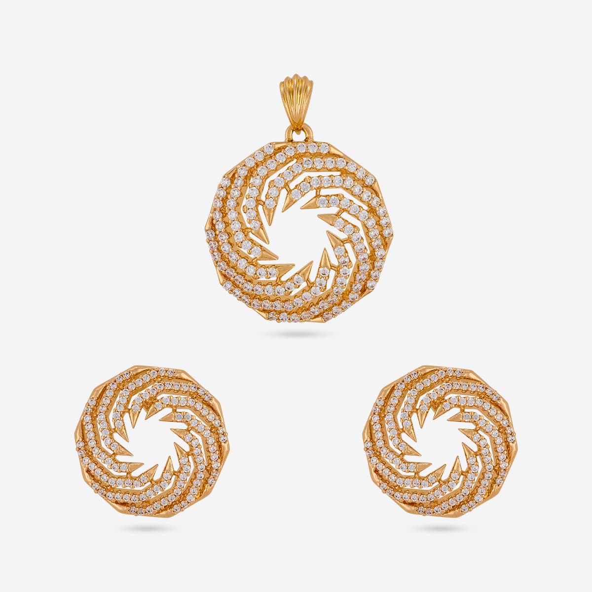 Zircon Pendant Set Zircon Pendant Earring 196907