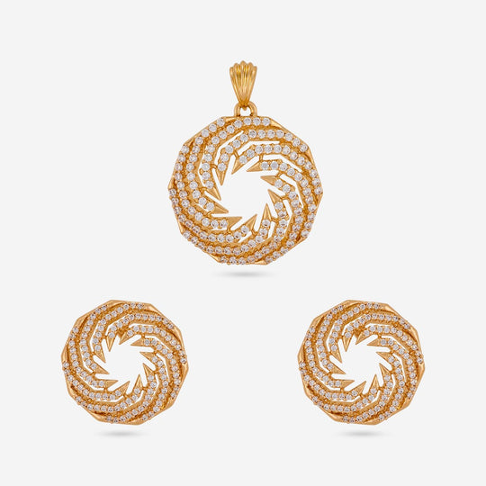 Zircon Pendant Set Zircon Pendant Earring 196907