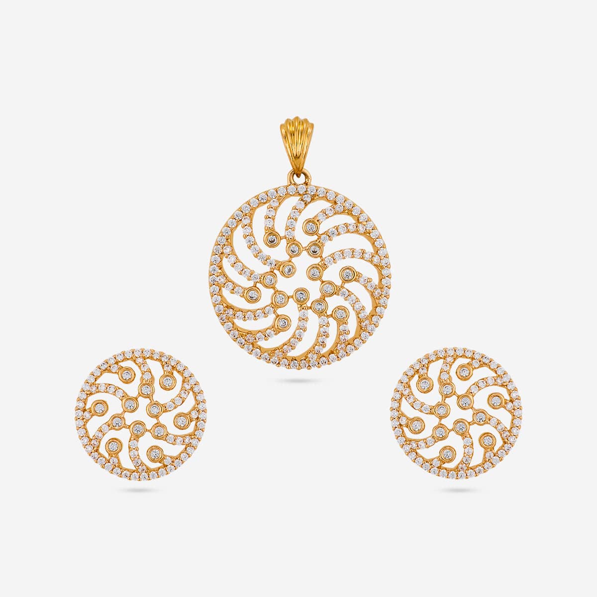 Zircon Pendant Set Zircon Pendant Earring 196908
