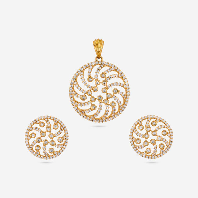 Zircon Pendant Set Zircon Pendant Earring 196908