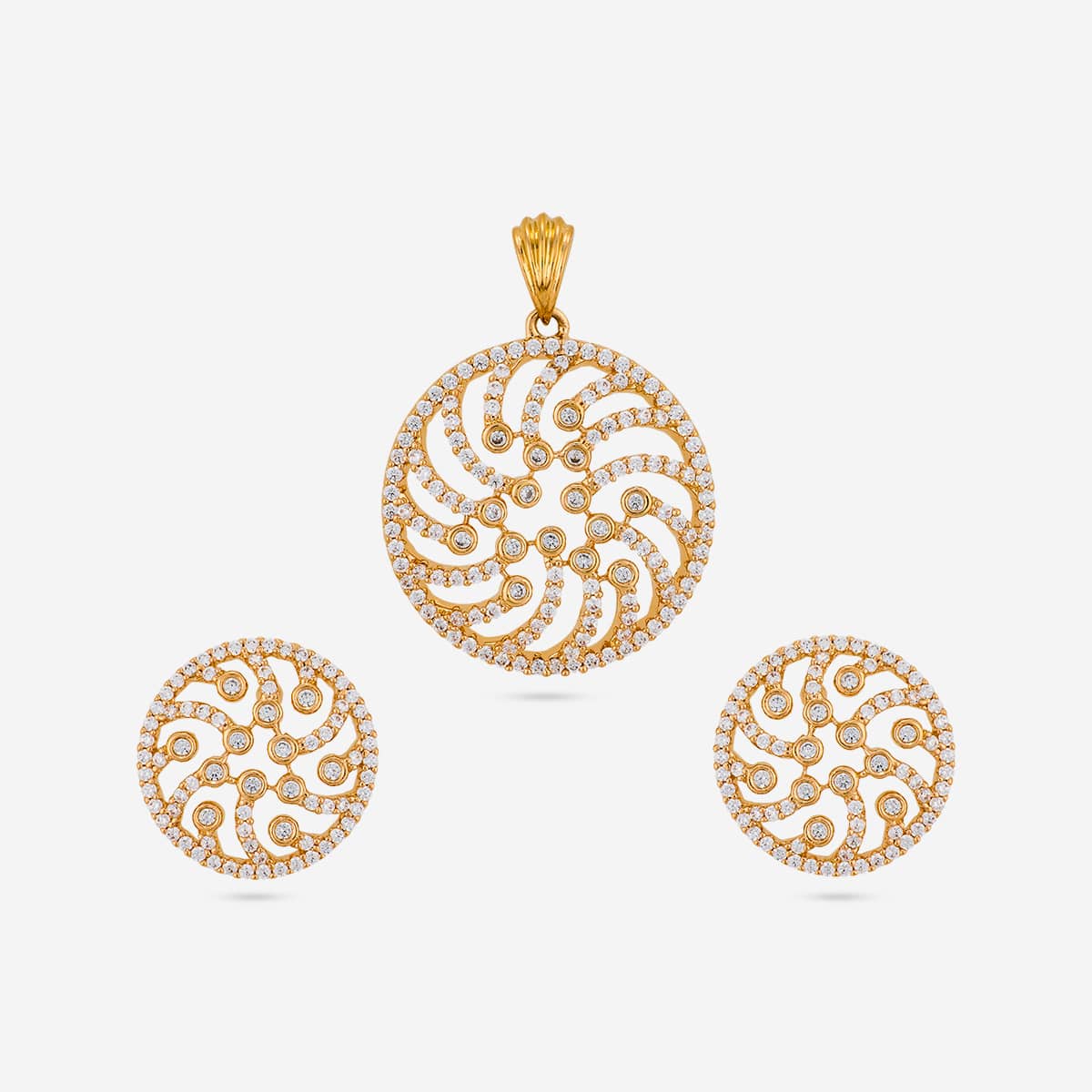 Zircon Pendant Set Zircon Pendant Earring 196908