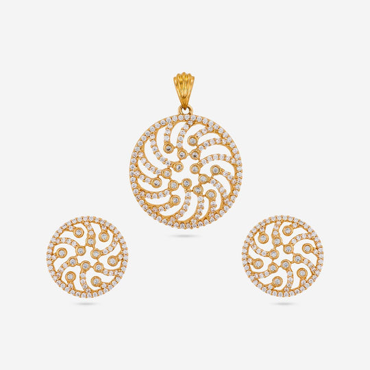 Zircon Pendant Set Zircon Pendant Earring 196908
