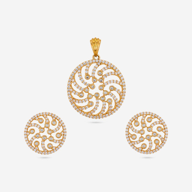 Zircon Pendant Set Zircon Pendant Earring 196908
