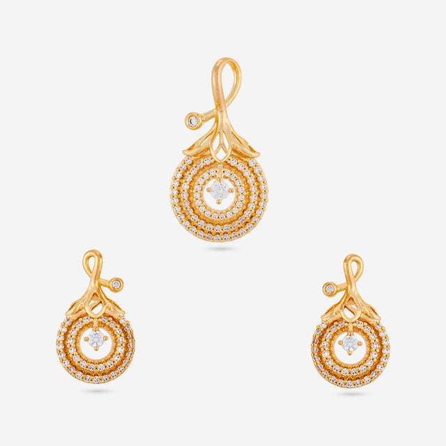 Zircon Pendant Set Zircon Pendant Earring 201398