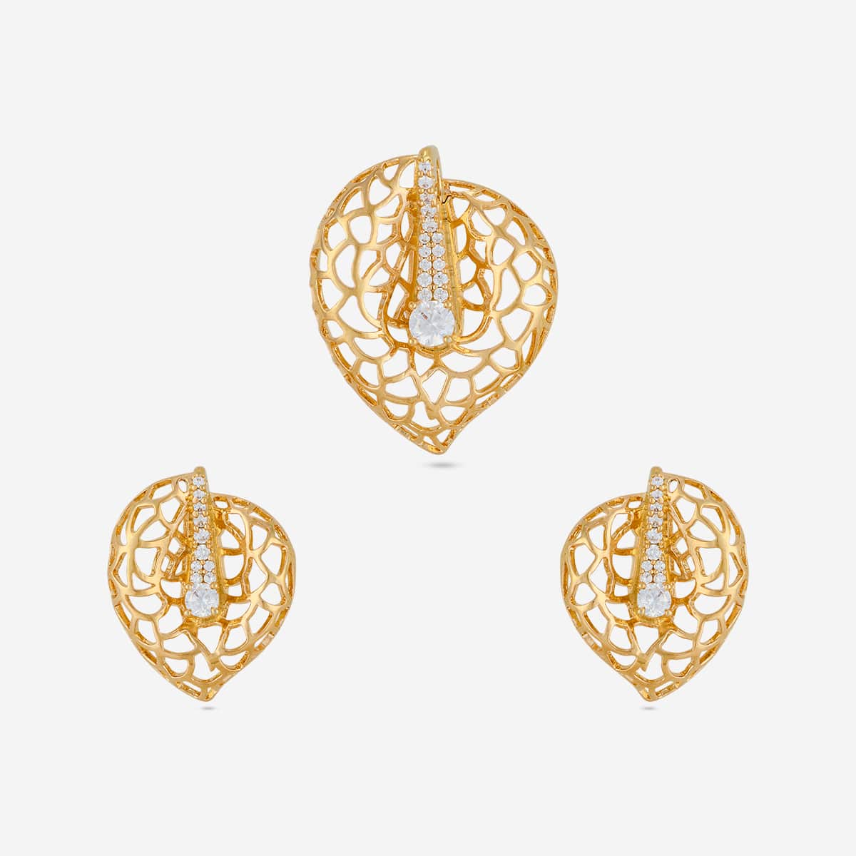 Zircon Pendant Set Zircon Pendant Earring 204637