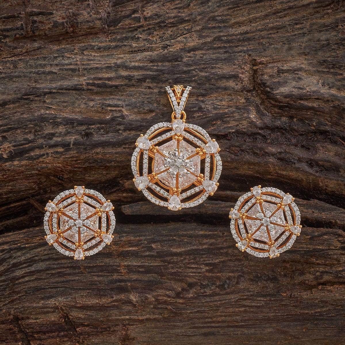 Zircon Pendant Set Zircon Pendant Earring 181216