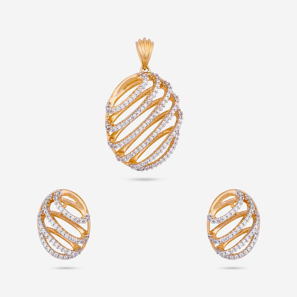 Zircon Pendant Set Zircon Pendant Earring 187700