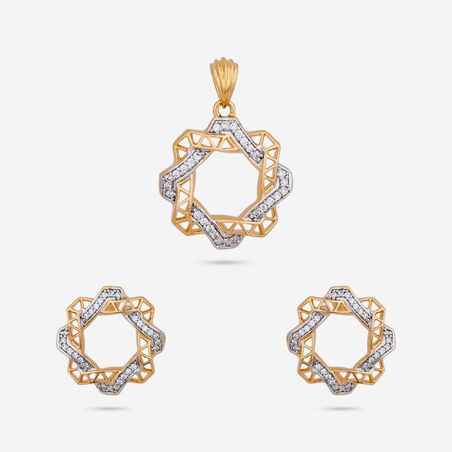 Zircon Pendant Set Zircon Pendant Earring 187701
