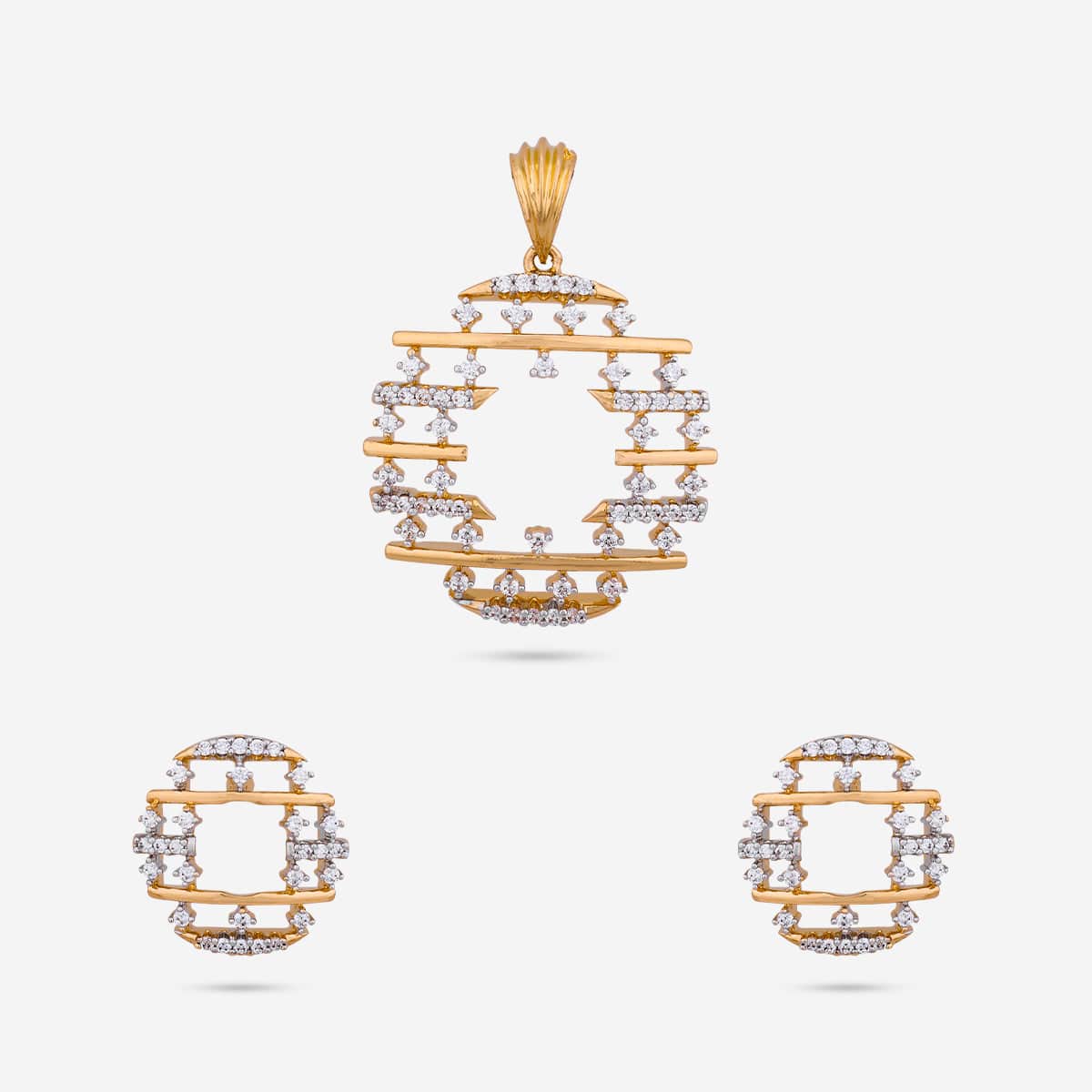 Zircon Pendant Set Zircon Pendant Earring 187702