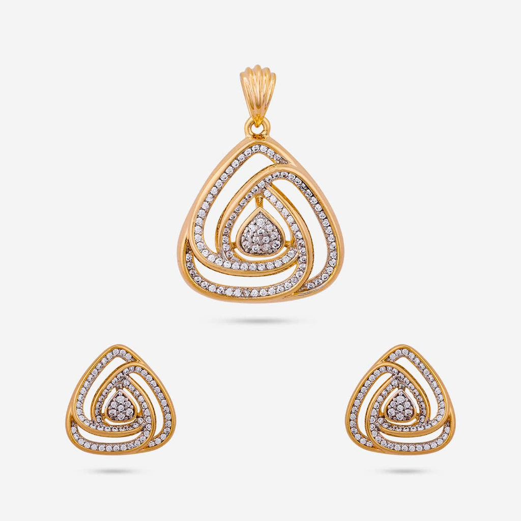 Zircon Pendant Set Zircon Pendant Earring 187703