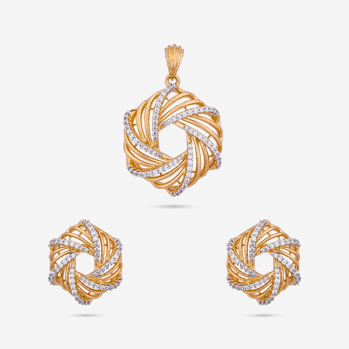 Zircon Pendant Set Zircon Pendant Earring 187704