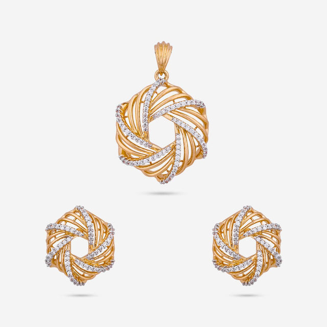 Zircon Pendant Set Zircon Pendant Earring 187704