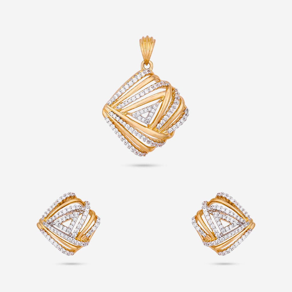 Zircon Pendant Set Zircon Pendant Earring 187705