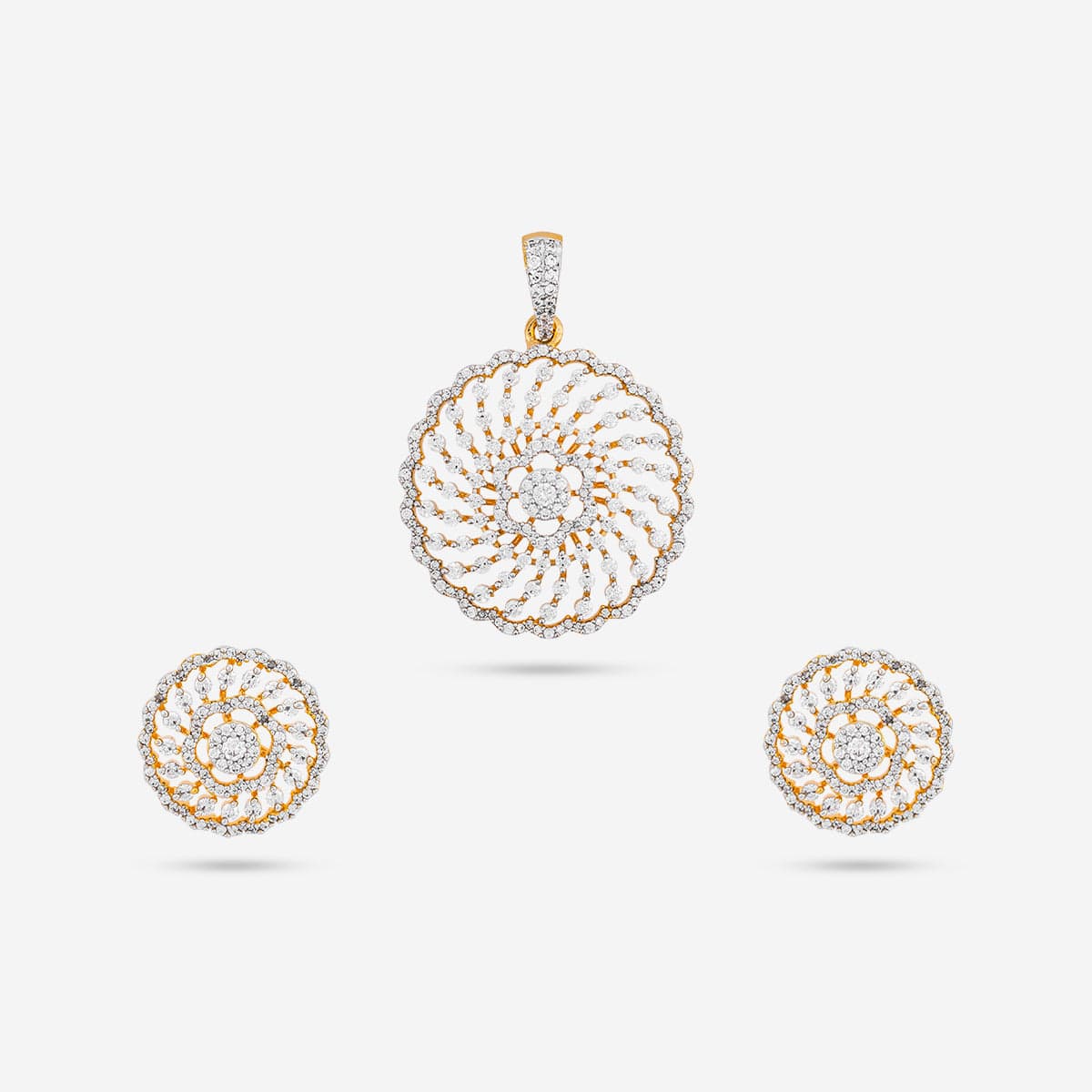 Zircon Pendant Set Zircon Pendant Earring 188889