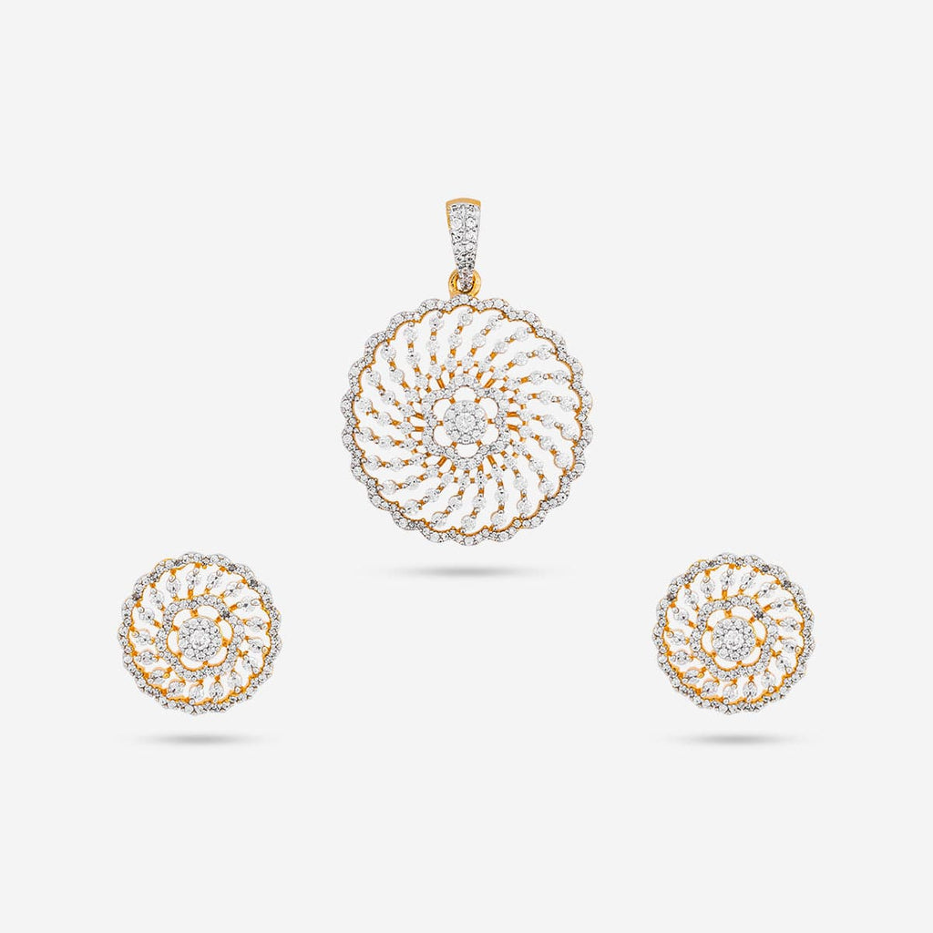 Zircon Pendant Set Zircon Pendant Earring 188889