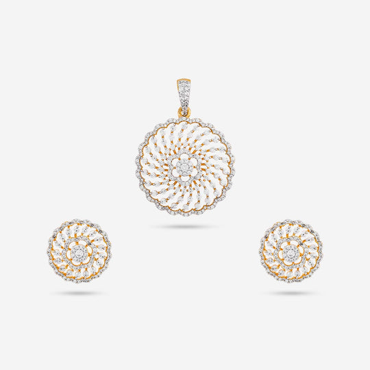Zircon Pendant Set Zircon Pendant Earring 188889
