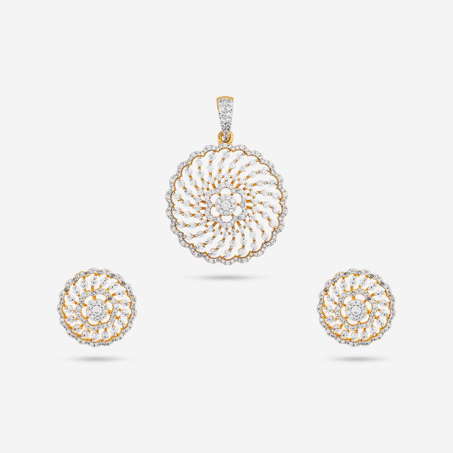 Zircon Pendant Set Zircon Pendant Earring 188889