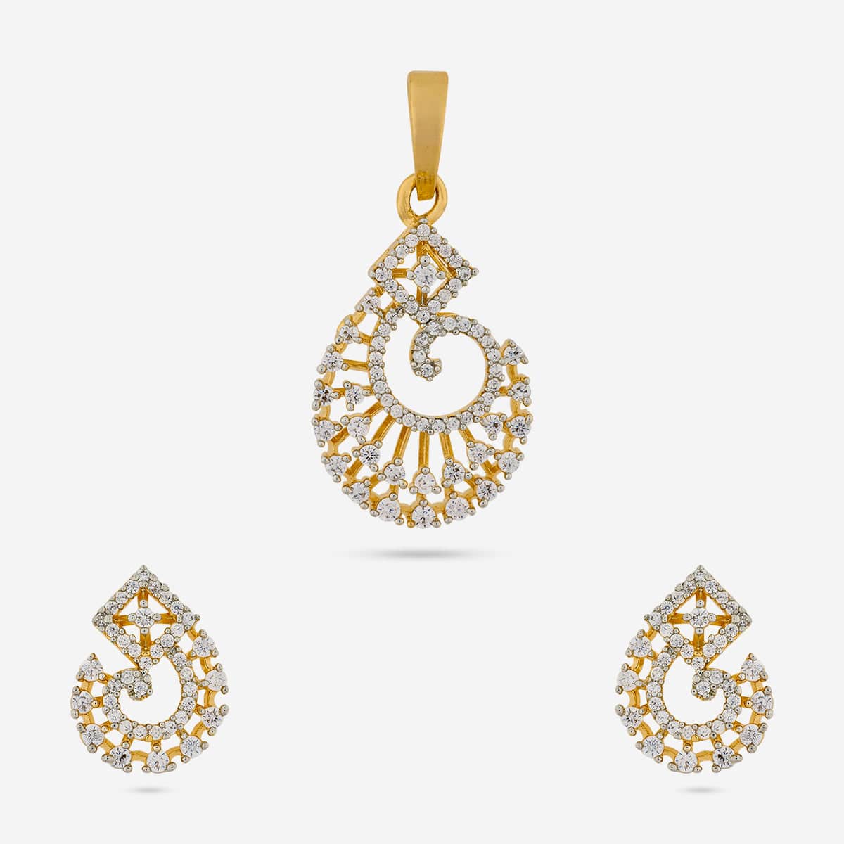 Zircon Pendant Set Zircon Pendant Earring 193733