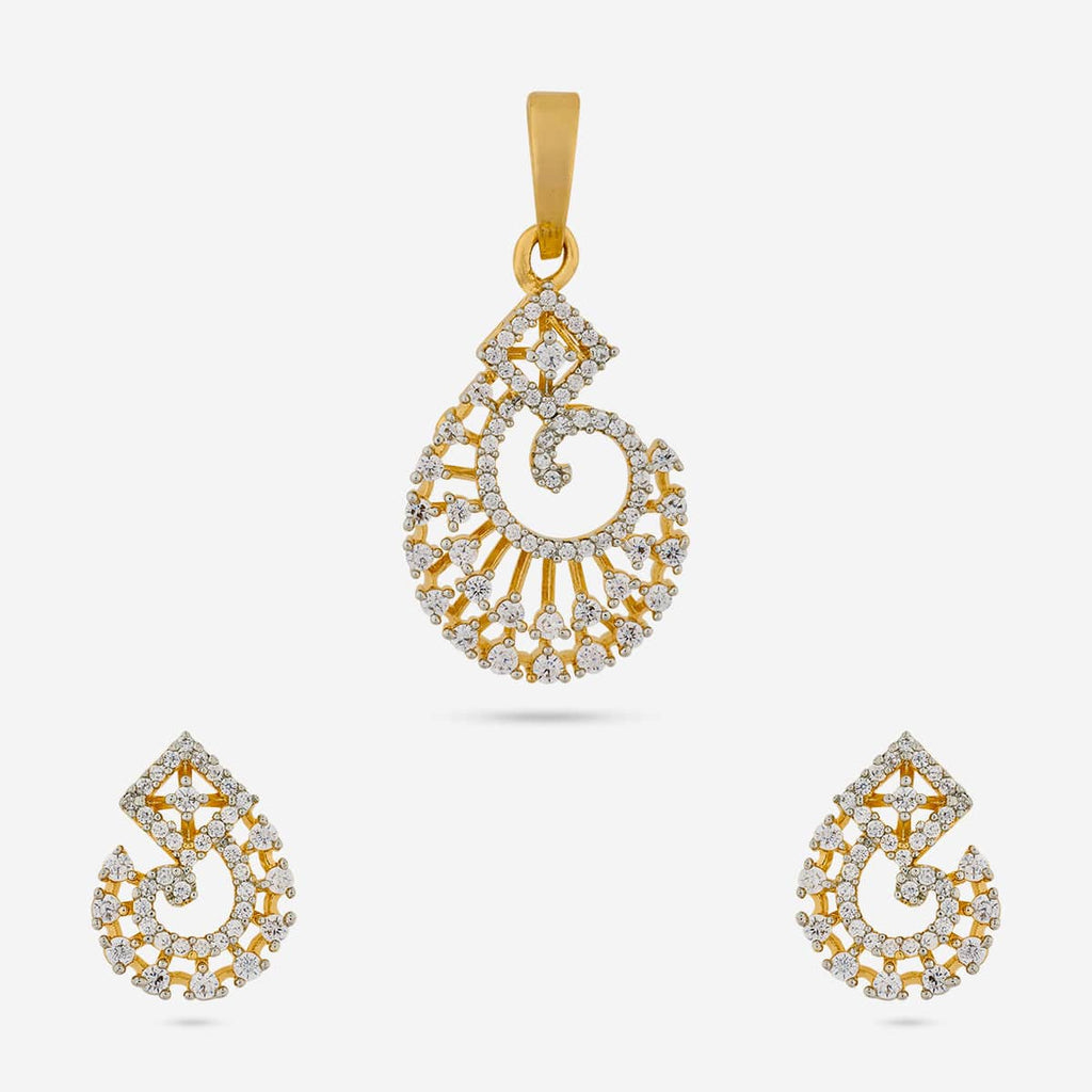 Zircon Pendant Set Zircon Pendant Earring 193733