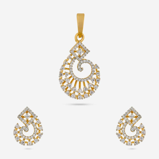 Zircon Pendant Set Zircon Pendant Earring 193733