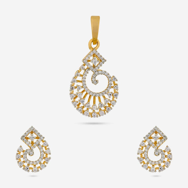 Zircon Pendant Set Zircon Pendant Earring 193733