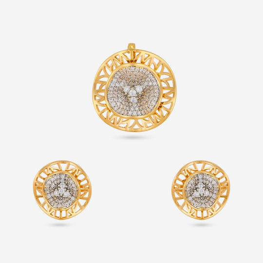 Zircon Pendant Set Zircon Pendant Earring 197206