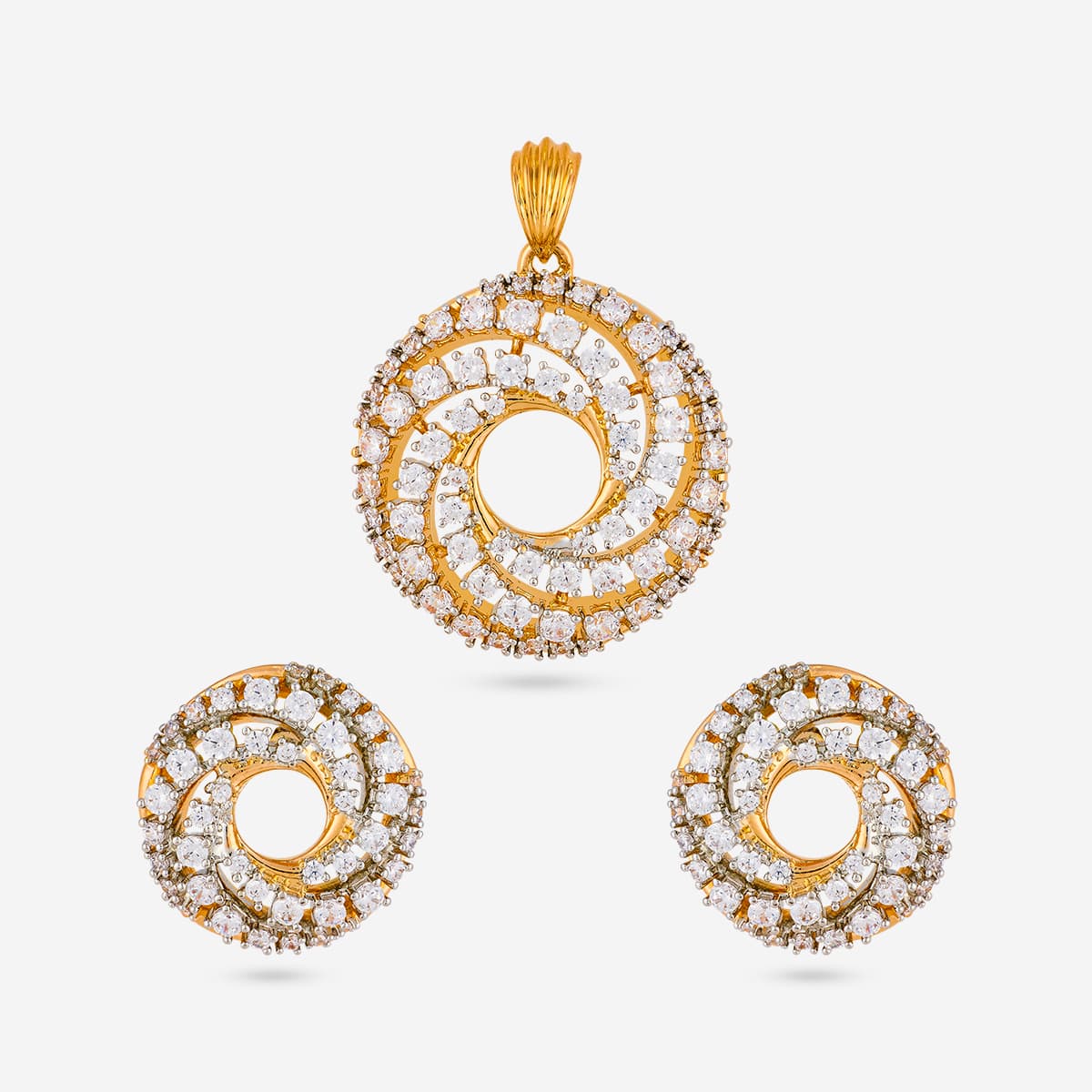 Zircon Pendant Set Zircon Pendant Earring 197208