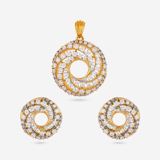 Zircon Pendant Set Zircon Pendant Earring 197208