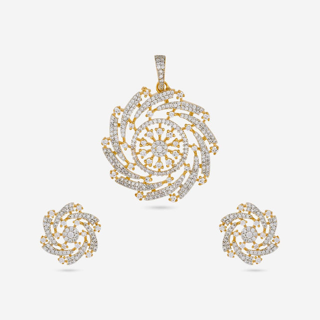 Zircon Pendant Set Zircon Pendant Earring 197292