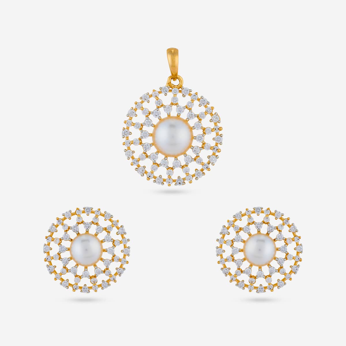 Zircon Pendant Set Zircon Pendant Earring 197731