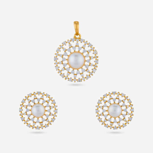 Zircon Pendant Set Zircon Pendant Earring 197731