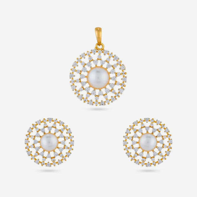 Zircon Pendant Set Zircon Pendant Earring 197731