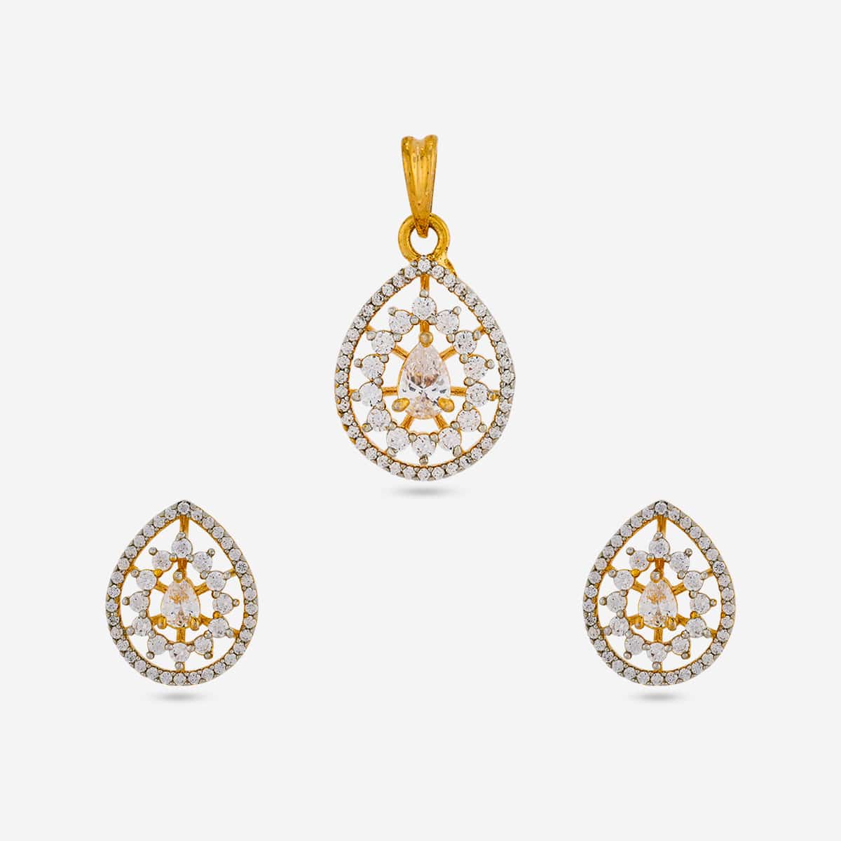 Zircon Pendant Set Zircon Pendant Earring 198837