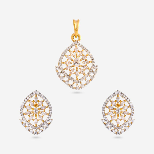 Zircon Pendant Set Zircon Pendant Earring 198838